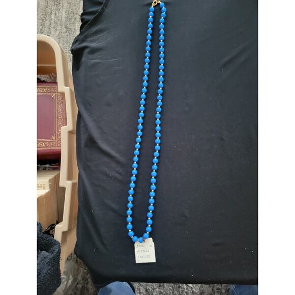 Unbranded Jewelry - Vintage Pair of Blue Bead Necklace SEARS Gold Tone Clasp 30" Nice